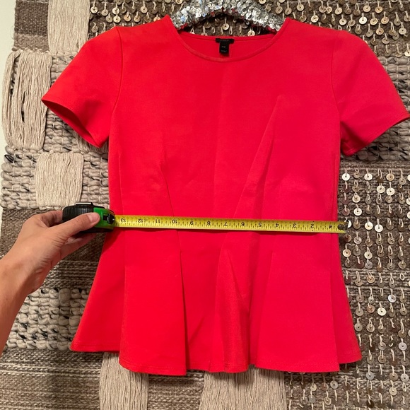 J. Crew red asymmetrical ponte short sleeve top - Picture 4 of 7